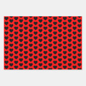 Papieren bladen met rode en zwarte harten inpakpapier vel (Voorkant 2)
