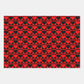 Papieren bladen met rode en zwarte harten inpakpapier vel (Voorkant)