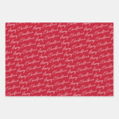 Papieren bladen met rode, geplakte kerstpatronen inpakpapier vel (Voorkant 2)