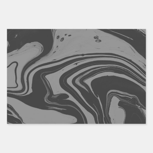 Papieren bladen met zwarte en grijze inkt inpakpapier vel (Voorkant 3)