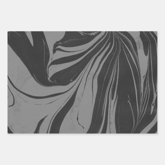 Papieren bladen met zwarte en grijze inkt inpakpapier vel (Voorkant 2)