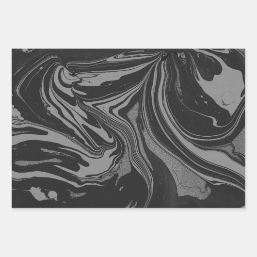 Papieren bladen met zwarte en grijze inkt inpakpapier vel (Voorkant)