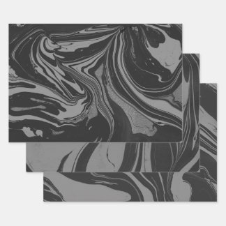 Papieren bladen met zwarte en grijze inkt inpakpapier vel