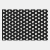 Papieren bladen met zwarte en witte kerstinslag inpakpapier vel (Voorkant 3)