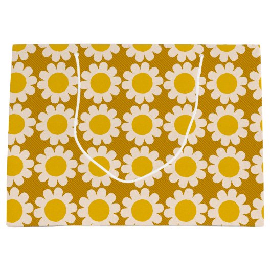 Papieren bladen van groovy Daisy Summer Wrapping Groot Cadeauzakje (Voorkant)