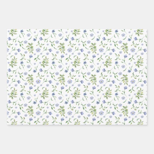 Papieren bladen van lente, wilde bloemen inpakpapier vel (Voorkant 2)