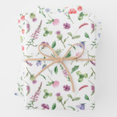 Papieren bladen van lente, wilde bloemen inpakpapier vel (In situ)