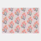 Papieren bladen van Oranje en grijs Floral Inpakpapier Vel (Voorkant 2)