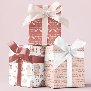 Papieren bladen voor de bakkerij van de kerstman inpakpapier vel
