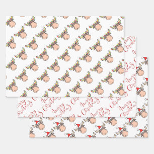 Papieren bladen voor de zoete kerstontwikkel inpakpapier vel