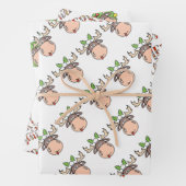 Papieren bladen voor de zoete kerstontwikkel inpakpapier vel (In situ)