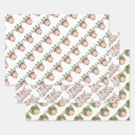 Papieren bladen voor de zoete kerstontwikkel inpakpapier vel