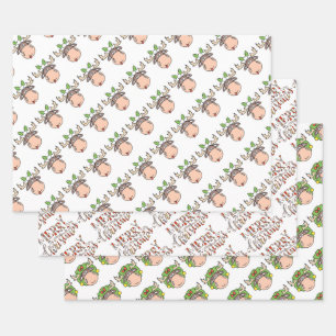 Papieren bladen voor de zoete kerstontwikkel inpakpapier vel