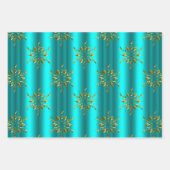 Papieren bladen voor kerstinpakken, van Aqua Kerst Inpakpapier Vel (Voorkant 3)