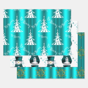 Papieren bladen voor kerstinpakken, van Aqua Kerst Inpakpapier Vel