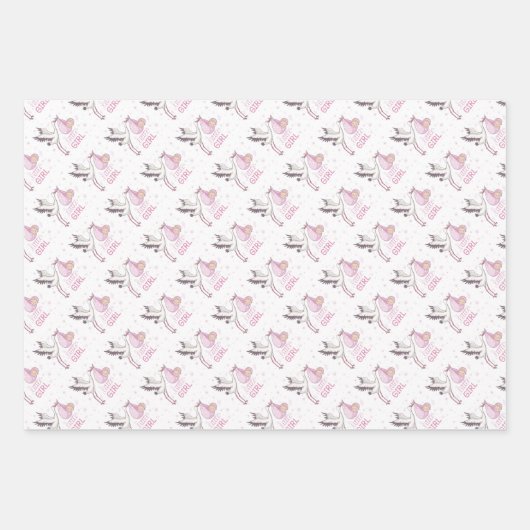 Papieren bladen voor klein meisje inpakpapier vel (Voorkant)