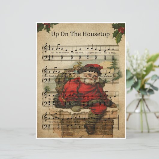 Papieren bladmuziek art-up op het huisblad (Staand voorkant)