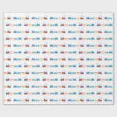 Papieren blauwdruk voor het overvullen van treinen cadeaupapier (Vlak)