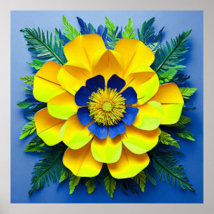 Papieren Bloem Poster