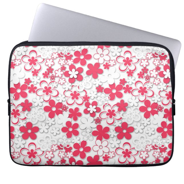 Papieren bloemen laptop sleeve (Voorkant)
