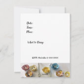 Papieren bloemen op zaterdag uitnodiging (Achterkant)