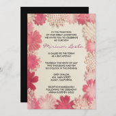 Papieren Bloemen Roze Bat Mitzvah Uitnodiging Invi (Voorkant / Achterkant)