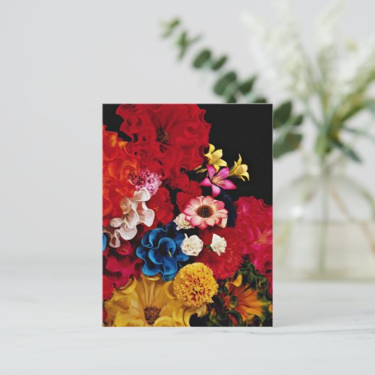Papieren bloemen uit Mexico Briefkaart (Staand voorkant)