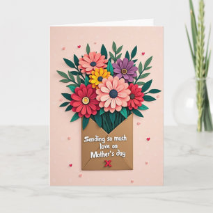 Papieren Bloemen Uitklapbare Boeketkaart Kaart