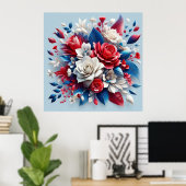 🌸 Papieren Bloemstuk voor Modern Wonen Poster (Thuiskantoor)
