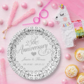 Papieren bord 25ste zilveren huwelijksjubileum (Feest)