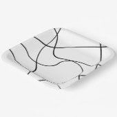 Papieren bord "Abstracte lijnen" - zwart-wit (Gebogen)