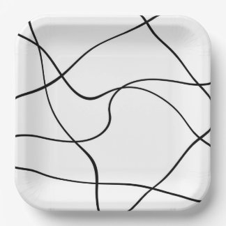 Papieren bord "Abstracte lijnen" - zwart-wit