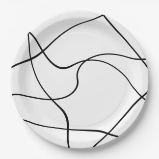 Papieren bord "Abstracte lijnen" - zwart-wit
