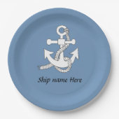 Papieren Bord - Anker met Scheepsnaam (Voorkant)