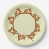 Papieren Bord - Bladeren in cirkel (octagon) (Voorkant)