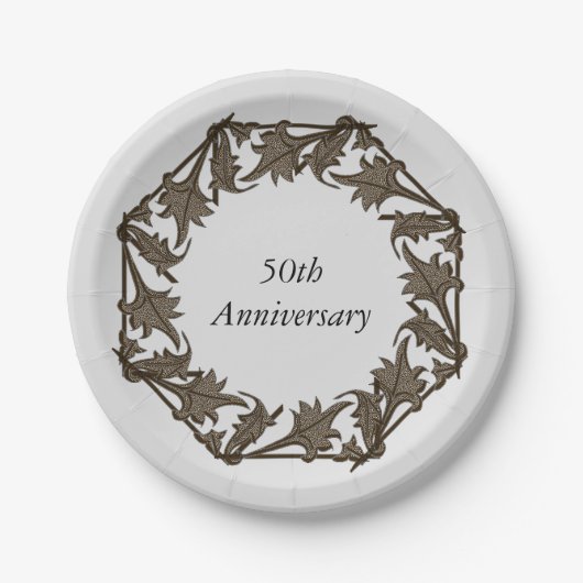 Papieren Bord - bladeren in een cirkel (Voorkant)