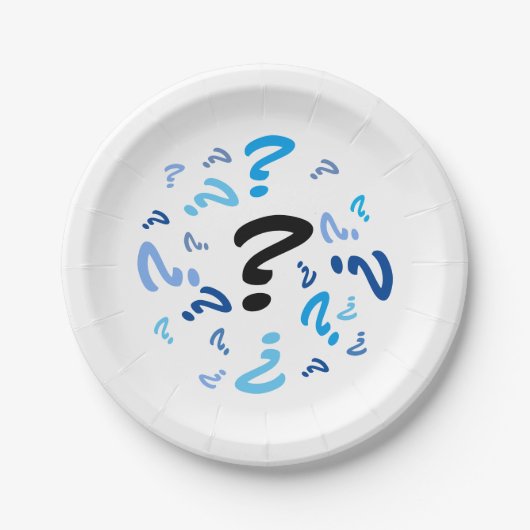 Papieren Bord - Blauwe vragen (Voorkant)