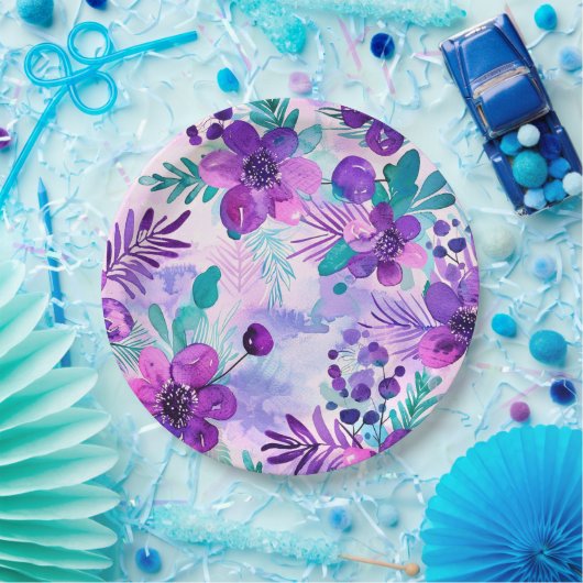 Papieren bord bloemige bruiloft/onthulling (Feest)