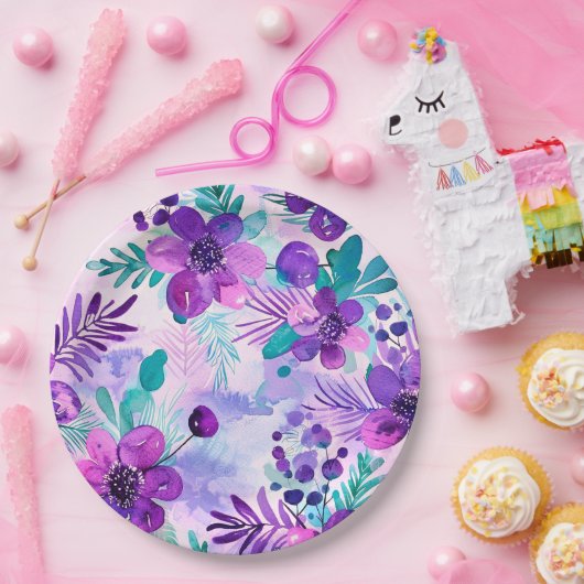 Papieren bord bloemige bruiloft/onthulling (Feest)