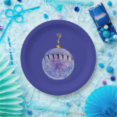 Papieren Bord - Blue Peace on Earth Ornament (Feest)