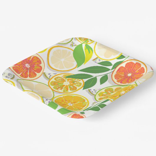 Papieren Bord - Boho Citrus Slices (Gebogen)