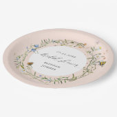 Papieren bord bruidsshower weidebloemen elegant (Gekanteld)