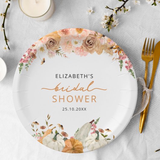 Papieren bord bruiloft bruidsshower Pompoen Herfst