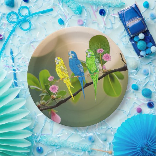 Papieren Bord Budgies (Feest)