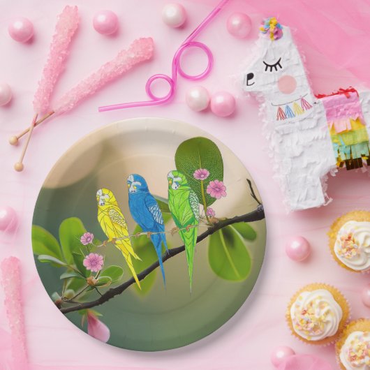 Papieren Bord Budgies (Feest)