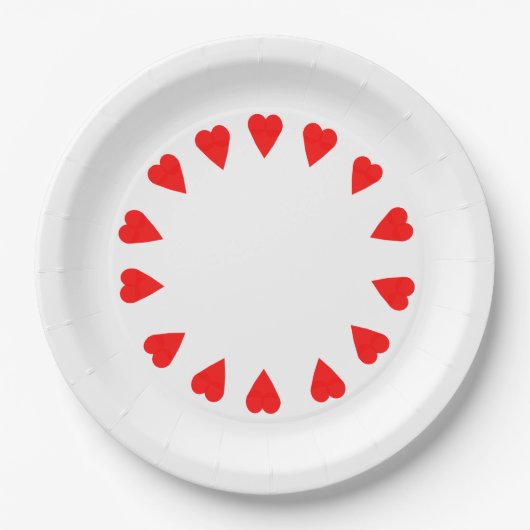 Papieren Bord - Circle of Red Hearts (Voorkant)