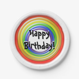 Papieren Bord - Colorful Circles Happy Birthday