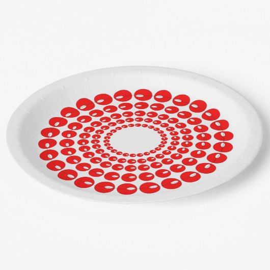 Papieren Bord - Concentrische cirkels van rode kra (Gekanteld)