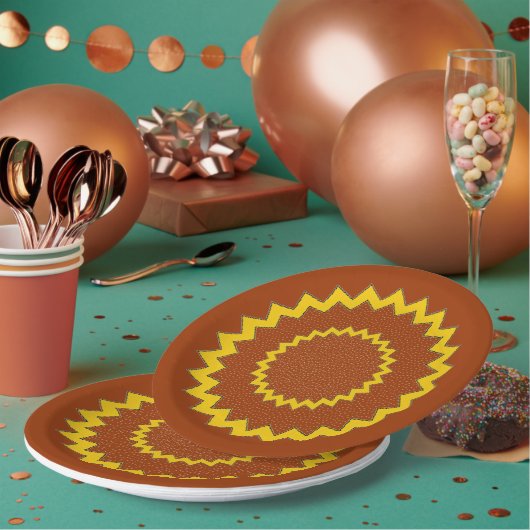 Papieren Bord - Concentrische zigzagcirkels (Multi)