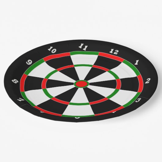 Papieren Bord - Dartboard-klokontwerp (Gekanteld)
